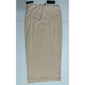 AFRM Torino Lined Maxi‎ Bodycon Pencil Skirt Ribbed Knit Stretch Cream Tan NWT S